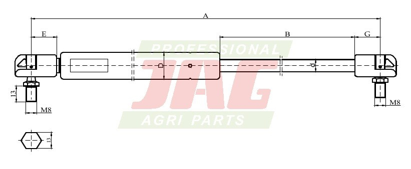 JAG99-1011 Siłownik gazowy JAG