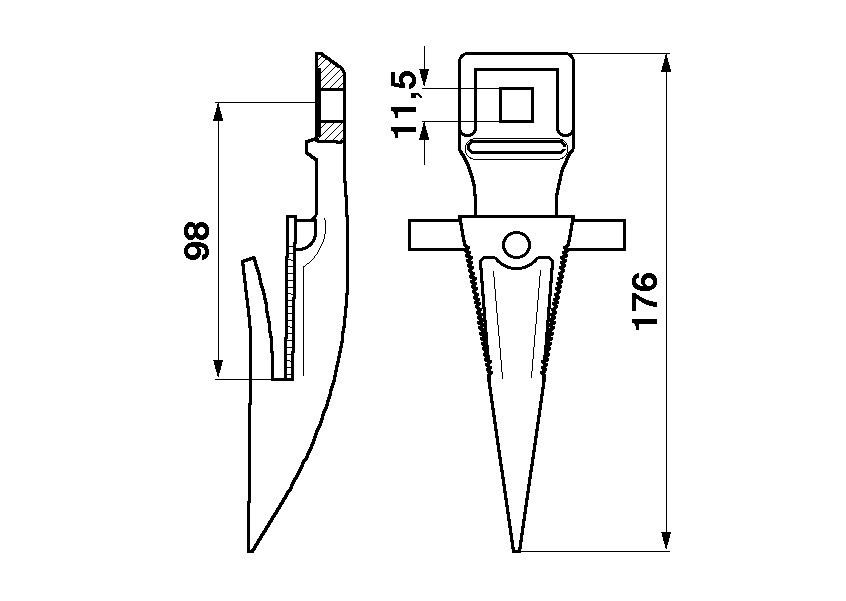 JAG01-0004 Bagnet pojedynczy RADURA