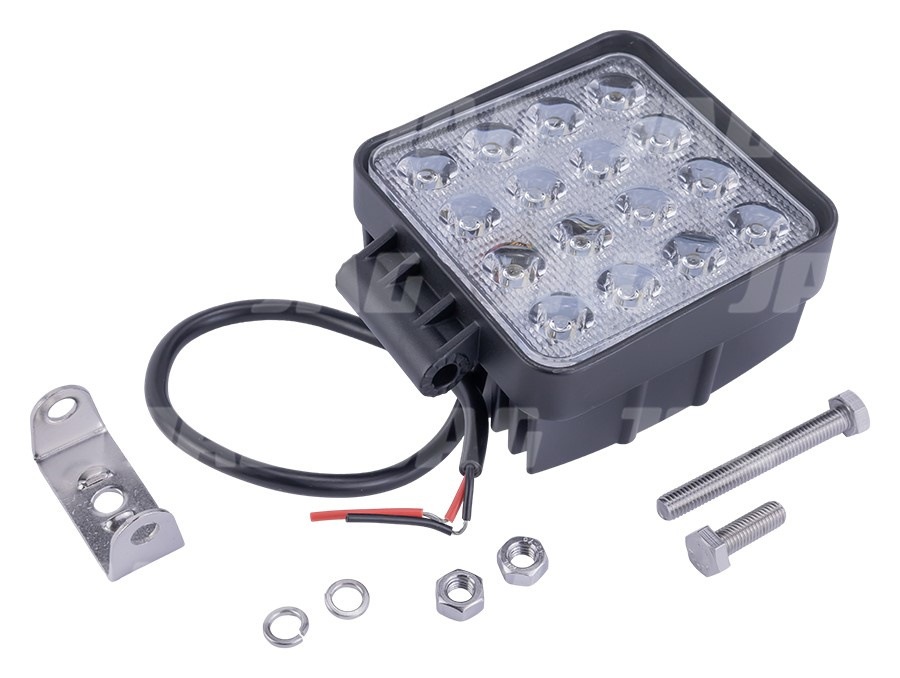JAG96-0008 Lampa robocza LED, 48W, 10-30V, 16 EPISTAR LEDx3W, SPOT