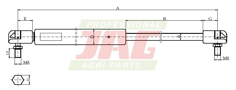 JAG99-1044 Siłownik gazowy JAG, RENAULT 6005022224
