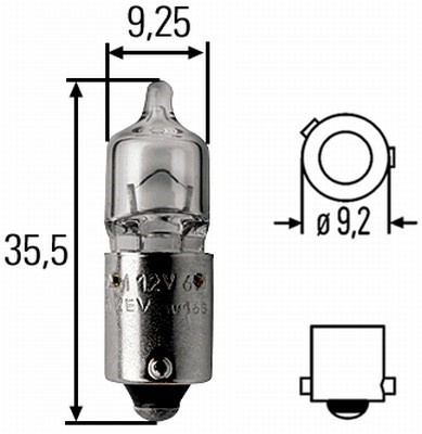 Żarówka 12V 6W-H6W-BAX9S HELLA