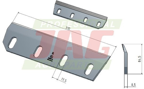 JAG82-0033 Nóż prawy do trawy MWS Germany