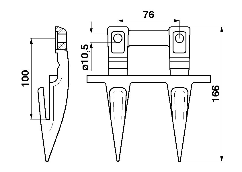 JAG31-0001 Bagnet podwójny, DEUTZ FAHR 06236756 0623.6756