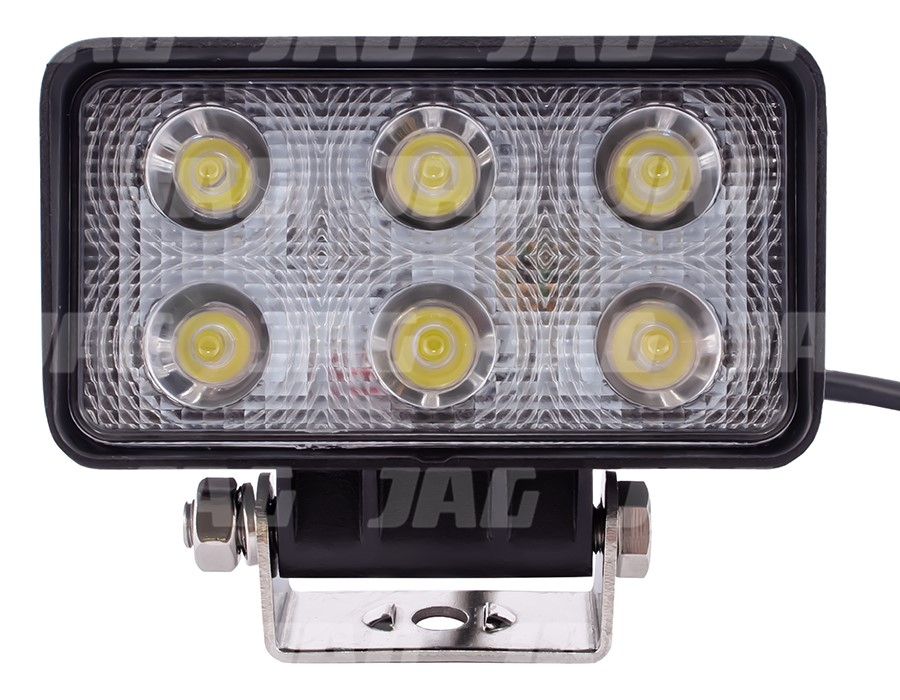 JAG96-0015 Lampa robocza LED, 18W, 10-30V, 6 EPISTAR LEDx3W, FLOOD, Prostokątna