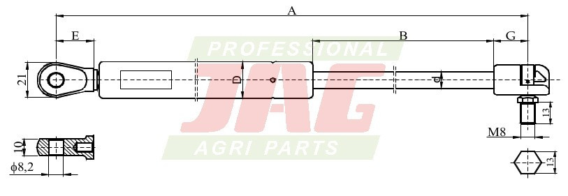 JAG99-1079 Siłownik gazowy
