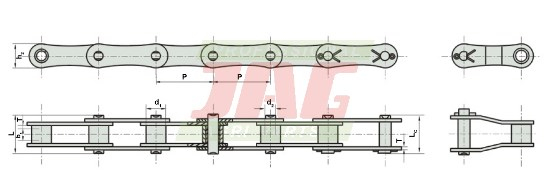 JAG14-0003/1 S45/2K1/JA Łańcuch podajnika pochyłego wewnętrzny ROLLON-SOLID