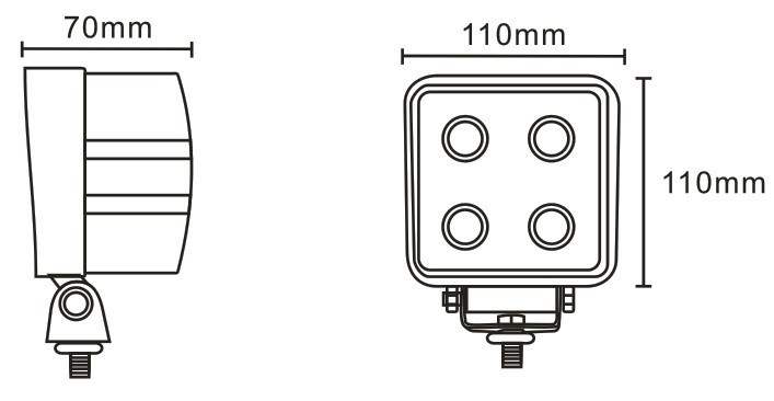JAG96-0009 Lampa robocza LED, 40W, 10-30V, 4 CREE LEDx10W, FLOOD JAG