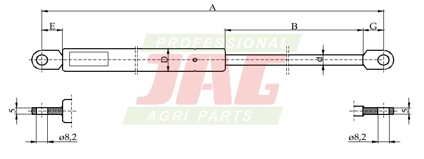 JAG99-1018 Siłownik gazowy JAG