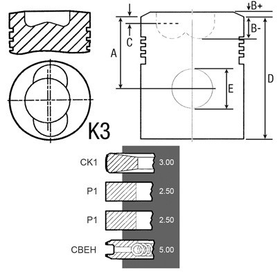 02136958 Tłok + pierścienie DEUTZ nadwymiar 0.010-0.25mm