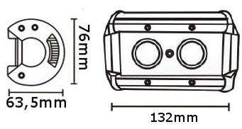 JAG96-0076 Lampa robocza 48 LED, 12-24V, mocowanie na magnes JAG