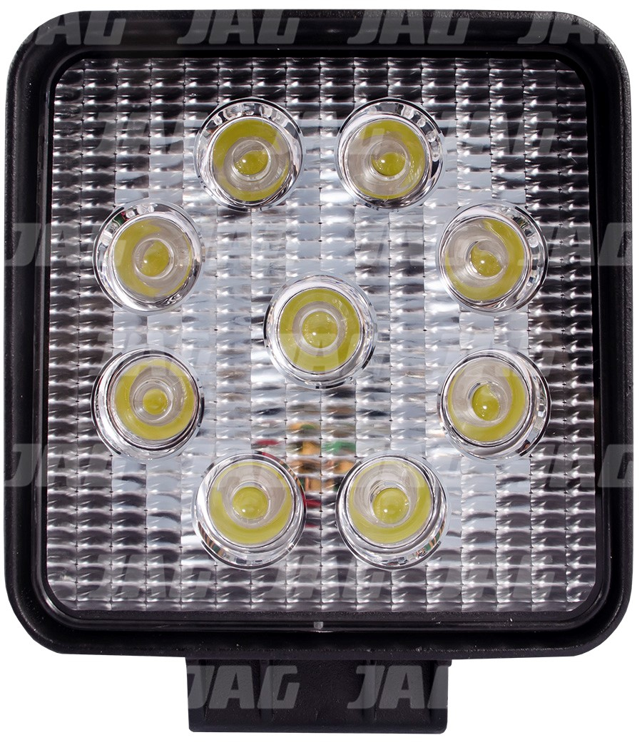 JAG96-0026 Lampa robocza LED ,27W, 10-30V, 9 EPISTAR LEDx3W, FLOOD, Kwadratowa