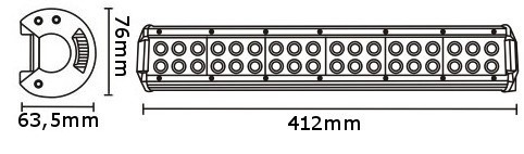 JAG96-0041 Lampa robocza LED, 108W, 10-30V, 36 CREE LEDx3W, FLOOD/SPOT/FLOOD, Listwa podwójna JAG