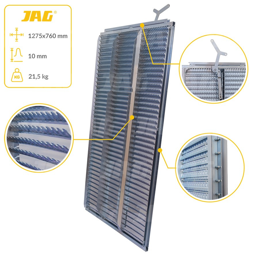 JAG05-0304 Sito żaluzjowe ocynkowane dolne, lamela-10mm JAG PREMIUM, CLAAS 0005535400 0018089920