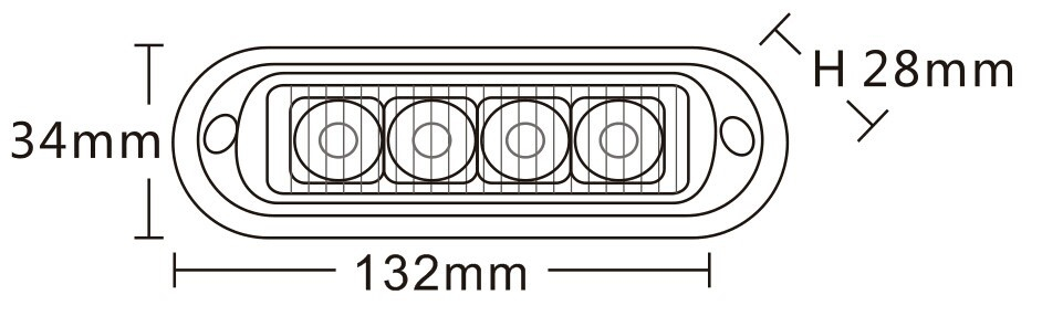 JAG96-0051 Lampa Błyskowa (Stroboskop) LED, 12W, 9-30V, 4LEDx3W