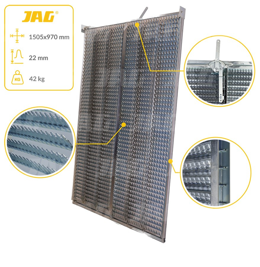 JAG25-0037 Sito żaluzjowe górne, lamela-22mm JAG PREMIUM, JOHN DEERE AZ22807 AZ46433