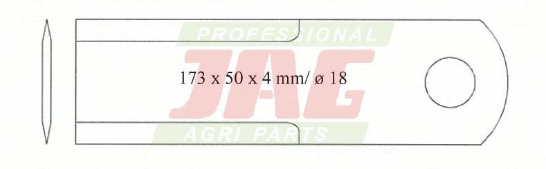 JAG01-0032 Nóż sieczkarni ruchomy grubość 4mm RADURA, CLAAS 060017 JOHN DEERE Z53454