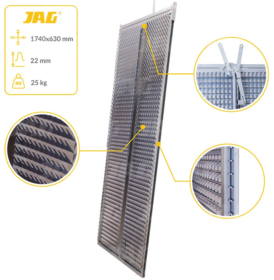 JAG05-0155 Sito żaluzjowe ocynkowane górne, lamela 22mm JAG PREMIUM, CLAAS 0006460970 0006001151