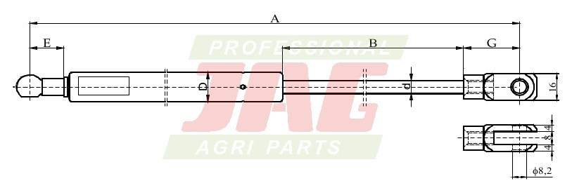 JAG99-1123 Siłownik gazowy JAG, JOHN DEERE AL77767