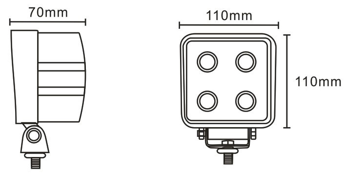 JAG96-0009 Lampa robocza LED, 40W, 10-30V, 4 CREE LEDx10W, FLOOD JAG