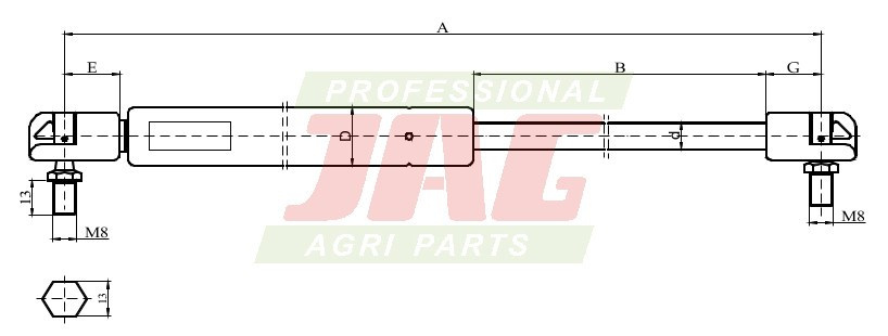 JAG99-1100 Siłownik gazowy JAG