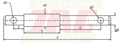 JAG98-0154 Sworzeń łącznika górnego, kat.1-2, DŁ. 170mm