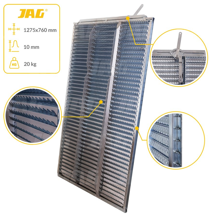 JAG05-0044 Sito żaluzjowe ocynkowane dolne, lamela-10mm JAG PREMIUM