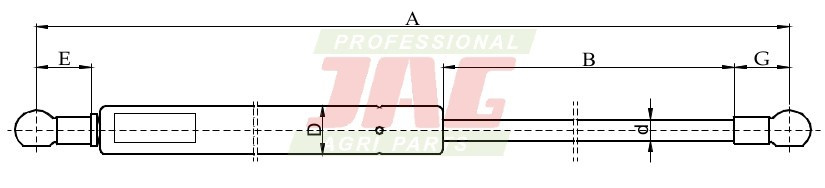 JAG99-1098 Siłownik gazowy JAG, JOHN DEERE AL110629 AL174358