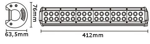 JAG96-0041 Lampa robocza LED, 108W, 10-30V, 36 CREE LEDx3W, FLOOD/SPOT/FLOOD, Listwa podwójna