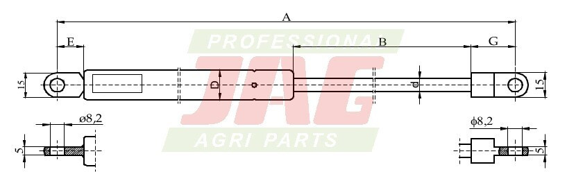 JAG99-1112 Siłownik gazowy JAG, FENDT F182800202060