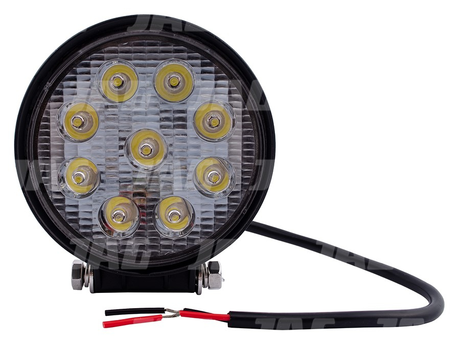 JAG96-0029 Lampa robocza LED, 27W, 10-30V, 9 EPISTAR LEDx3W, SPOT, Okrągła