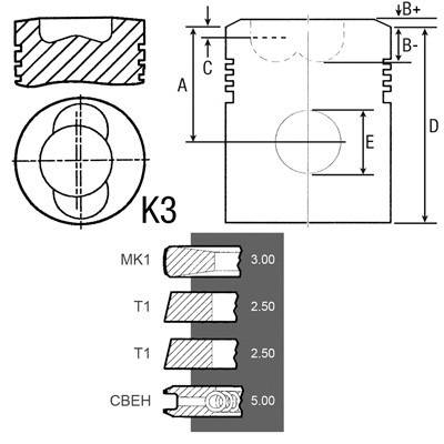 JAG99-0793 Tłok + pierścienie BFL912
