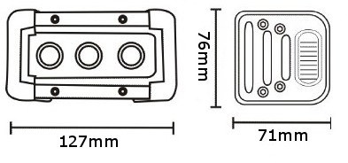 JAG96-0045 Lampa robocza LED, 30W, 10-30V, 3 CREE LEDx10W, FLOOD, Listwa JAG