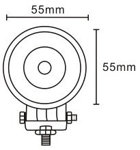 JAG96-0023 Lampa robocza LED, 10W, 10-30V, 1 CREE LEDx10W, SPOT, Okrągła JAG