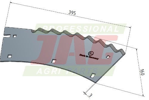 JAG82-0085 Nóż prawy do trawy MWS Germany-wycofane, CLAAS 991981 0009919810