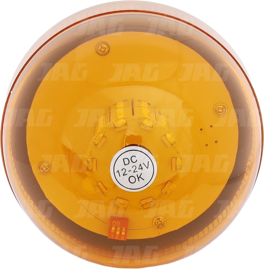 JAG96-0093 Lampa Błyskowa, 60 LED SMD, 12-24V, R10, Uchwyt na elastyczny trzpień, błysk obrotowy 360° / błysk przerywany JAG