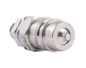 JAG95-0089 Szybkozłącze hydrauliczne grzybkowe-wtyczka grodziowa wzmacniana z gwintem zewnętrznym, DN12,5, M18X1,5, 10H, ISO7241-A