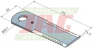 JAG01-0143 Nóż sieczkarni ząbkowany MWS Germany