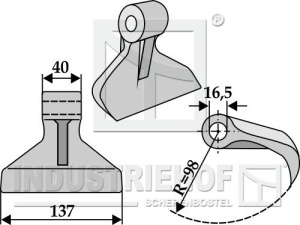 63-RM-30 Bijak młotkowy INDUSTRIEHOF, INDUSTRIEHOF 63-RM-30 BREVIGLIERI 8300045