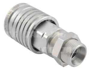 JAG95-0036 Szybkozłącze hydrauliczne grzybkowe-gniazdo grodziowe z gwintem zewnętrznym, DN12,5, M22X1,5, 15L, ISO7241-A