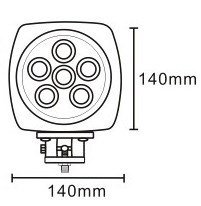 JAG96-0002 Lampa robocza LED, 60W, 10-30V, 6 CREE LEDx10W, SPOT, Kwadratowa JAG