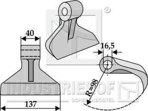 63-RM-30 Bijak młotkowy INDUSTRIEHOF, INDUSTRIEHOF 63-RM-30 BREVIGLIERI 8300045