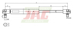 JAG99-1014 Siłownik gazowy JAG