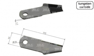 JAG41-0177 Ostrze rozdrabniacza, prawe MWS Germany