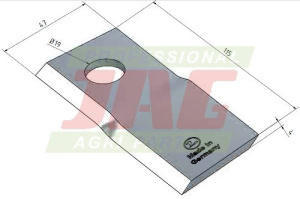 JAG82-0328 Nóż kosiarki rotacyjnej prawy MWS Germany, CLAAS 0009520420 MWS 60-0115-32-01-7