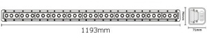 JAG96-0049 Lampa robocza LED, 330W, 10-30V, 33 CREE LEDx10W, FLOOD/SPOT/FLOOD, Listwa JAG
