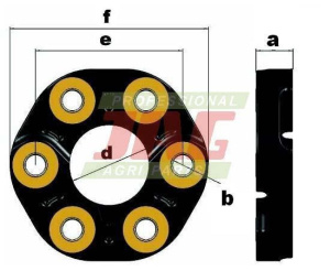 JAG06-0036 Sprzęgło gumowe wzmacniane 740Nm SGF Germany