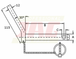 JAG98-0167 Sworzeń z łańcuchem, DŁ. 135mm
