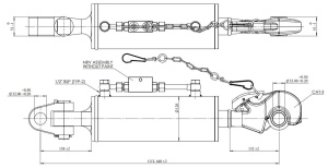 JAG98-1624 Łącznik górny hydrauliczny kat.3-3, 640-831mm