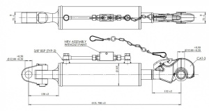 JAG98-1632 Łącznik górny hydrauliczny kat.3-3, 665-905mm, JAG JAG98-1632