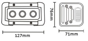JAG96-0045 Lampa robocza LED, 30W, 10-30V, 3 CREE LEDx10W, FLOOD, Listwa JAG
